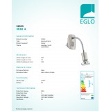 EGLO 92933 | Mini-4 Eglo konnektorlámpa lámpa kapcsoló flexibilis 1x GU10 240lm 3000K matt nikkel, króm