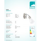 EGLO 92935 | Dakar-3 Eglo konnektorlámpa lámpa kapcsoló flexibilis 1x E14 matt nikkel, króm