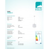 EGLO 93092 | Fedra Eglo függeszték lámpa 1x E27 króm, áttetsző, gyöngyház