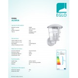 EGLO 93094 | Aloria Eglo falikar lámpa 1x E27 IP44 fehér, áttetsző