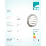 EGLO 93267 | City2-LED Eglo fali, mennyezeti lámpa 1x GX53 IP44 nemesacél, rozsdamentes acél, fehér