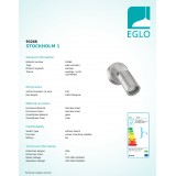EGLO 93268 | Stockholm-LED Eglo spot lámpa henger elforgatható alkatrészek 1x GU10 400lm 3000K IP44 nemesacél, rozsdamentes acél, áttetsző