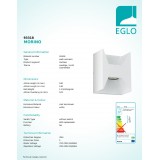EGLO 93318 | Morino4 Eglo fali lámpa 2x LED 360lm 3000K IP44 fehér