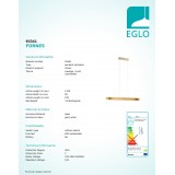 EGLO 93341 | Fornes Eglo függeszték lámpa 1x LED 1800lm 3000K arany, fehér