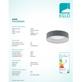 EGLO 93395 | Palomaro Eglo mennyezeti lámpa kerek 1x LED 950lm 3000K fehér, antracit