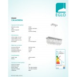 EGLO 93422 | Calaonda Eglo függeszték lámpa 7x G9 3150lm króm, áttetsző