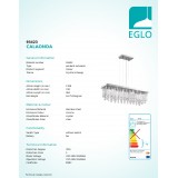 EGLO 93423 | Calaonda Eglo függeszték lámpa 11x G9 4950lm króm, áttetsző