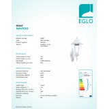 EGLO 93447 | Navedo Eglo falikar lámpa mozgásérzékelő 1x E27 IP44 fehér, áttetsző