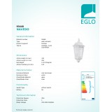 EGLO 93448 | Navedo Eglo fali lámpa 1x E27 IP44 fehér, áttetsző