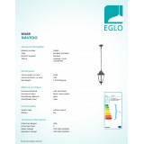 EGLO 93455 | Navedo Eglo függeszték lámpa 1x E27 IP44 fekete, antikolt ezüst, áttetsző
