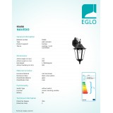 EGLO 93456 | Navedo Eglo falikar lámpa 1x E27 IP44 fekete, antikolt ezüst, áttetsző