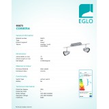 EGLO 93673 | Corbera Eglo spot lámpa elforgatható alkatrészek 2x GU10 480lm 3000K króm