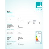 EGLO 93743 | Pecero Eglo fali, mennyezeti lámpa elforgatható alkatrészek 3x LED 1380lm 3000K króm, átlátszó