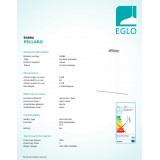 EGLO 93894 | Pellaro Eglo függeszték lámpa fényerőszabályzós érintőkapcsoló szabályozható fényerő, állítható színhőmérséklet 1x LED 3200lm 2700 <-> 6500K matt nikkel, fehér