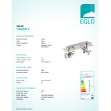 EGLO 94145 | Tukon-3 Eglo spot lámpa elforgatható alkatrészek 2x GU10 500lm 3000K matt nikkel