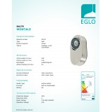 EGLO 94179 | Montale Eglo spot lámpa elforgatható fényforrás 1x LED 510lm 3000K matt nikkel, fekete