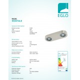 EGLO 94181 | Montale Eglo spot lámpa elforgatható fényforrás 2x LED 1020lm 3000K matt nikkel, fekete
