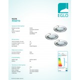 EGLO 94236 | Peneto Eglo beépíthető lámpa kerek 3 darabos szett Ø78mm 3x GU10 720lm 3000K króm