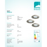 EGLO 94237 | Peneto Eglo beépíthető lámpa kerek 3 darabos szett Ø78mm 3x GU10 720lm 3000K matt nikkel