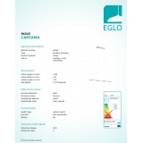 EGLO 94245 | Cartama Eglo függeszték lámpa 4x LED 1920lm 3000K króm, fehér, áttetsző