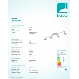 EGLO 94289 | Bonares Eglo spot lámpa elforgatható alkatrészek 4x GU10 960lm 3000K króm, áttetsző