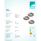 EGLO 94408 | Peneto Eglo beépíthető lámpa kerek 3 darabos szett, billenthető Ø87mm 3x GU10 1200lm 3000K matt nikkel