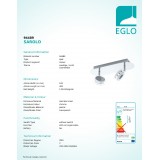 EGLO 94489 | Sarolo Eglo fali, mennyezeti lámpa elforgatható alkatrészek 2x LED 680lm 3000K króm, fehér, átlátszó