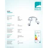 EGLO 94491 | Sarolo Eglo fali, mennyezeti lámpa elforgatható alkatrészek 3x LED 1020lm 3000K króm, fehér, átlátszó