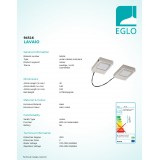 EGLO 94516 | Lavaio Eglo pultmegvilágító lámpa kapcsoló vezetékkel, villásdugóval elátott 2x LED 560lm 3000K matt nikkel