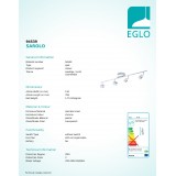 EGLO 94539 | Sarolo Eglo fali, mennyezeti lámpa elforgatható alkatrészek 4x LED 1360lm 3000K króm, fehér, átlátszó