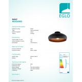 EGLO 94547 | Mogano Eglo mennyezeti lámpa 1x E27 fekete, vörösréz