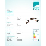 EGLO 94585 | Barnham Eglo spot lámpa elforgatható alkatrészek 2x GU10 500lm 3000K fekete, vörösréz