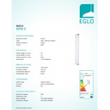 EGLO 94713 | Gita-2-LED Eglo fali, mennyezeti lámpa 1x LED 1700lm 4000K IP44 króm, fehér