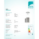 EGLO 94811 | Penalva Eglo fali lámpa henger 2x LED 560lm 3000K IP44 fehér, áttetsző