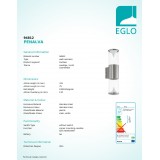 EGLO 94812 | Penalva Eglo fali lámpa henger 2x LED 560lm 3000K IP44 fehér, áttetsző