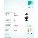 EGLO 94864 | Hilburn Eglo álló lámpa 41cm 1x E27 IP44 fekete, áttetsző