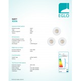 EGLO 94977 | Igoa-IP44 Eglo beépíthető lámpa 3 darabos szett Ø85mm 3x GU10 720lm 3000K IP44 fehér