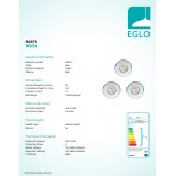 EGLO 94978 | Igoa-IP44 Eglo beépíthető lámpa 3 darabos szett Ø85mm 3x GU10 720lm 3000K IP44 króm