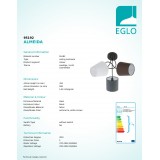 EGLO 95192 | Almeida Eglo mennyezeti lámpa 3x E14 fekete, fehér, barna