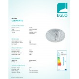 EGLO 95284 | Clemente Eglo mennyezeti lámpa 2x E27 króm, átlátszó, kristály