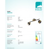 EGLO 95483 | Nocito Eglo spot lámpa elforgatható alkatrészek 2x GU10 500lm 3000K fekete, arany