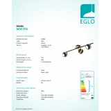 EGLO 95484 | Nocito Eglo spot lámpa elforgatható alkatrészek 3x GU10 750lm 3000K fekete, arany