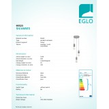 EGLO 95523 | Silvares Eglo függeszték lámpa 3x E27 szürke