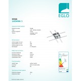 EGLO 95568 | Lasana-1 Eglo mennyezeti lámpa 1x LED 2520lm 3000K króm, fehér
