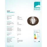 EGLO 95595 | Stellato Eglo asztali lámpa 21,5cm vezeték kapcsoló 1x E27 barna, fehér, matt nikkel