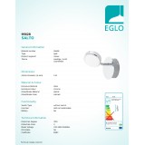 EGLO 95628 | Salto Eglo spot lámpa elforgatható alkatrészek 1x LED 640lm 3000K króm, szatén, fehér