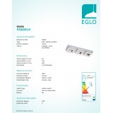 EGLO 95656 | Fradelo Eglo fali, mennyezeti lámpa téglalap 3x LED 1200lm 3000K króm, áttetsző, kristály hatás