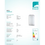 EGLO 95773 | Cupella Eglo fali lámpa 2x LED 960lm 3000K króm, fehér