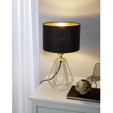 EGLO 95788 | Carlton Eglo asztali lámpa 30,5cm vezeték kapcsoló 1x E14 sárgaréz, fekete, arany