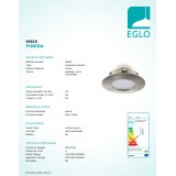 EGLO 95819 | Pineda Eglo beépíthető lámpa kerek Ø78mm 1x LED 500lm 3000K IP44/20 matt nikkel